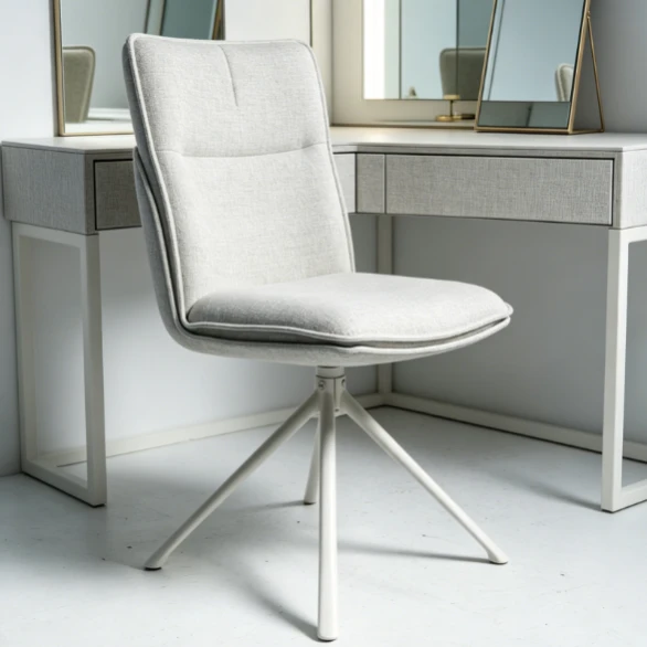 Beige Desk Chair Without Armrest Backrest With Stitching suppliers