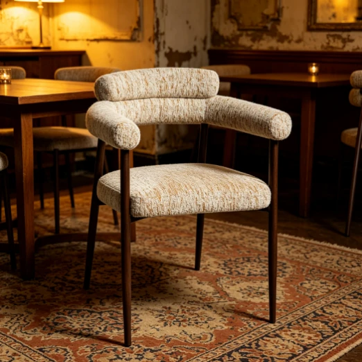 Retro Armchair With A Unique Buff Backrest Design Hot Transfer Frame price